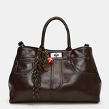 PU Leather Handbag with Pendant