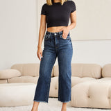 RFM Full Size Tummy Control High Waist Raw Hem Jeans