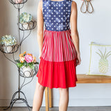 Heimish Full Size US Flag Theme Contrast Tank Dress