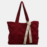 Quilted Nylon Large Tote Bag