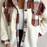 Fuzzy Button Up Long Sleeve Jacket