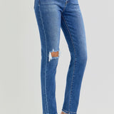 RISEN Full Size High Rise Ankle Skinny Knee Distressed Jeans