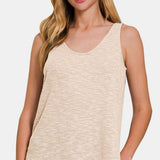 Zenana Curved Hem Round Neck Tank