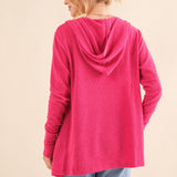 And The Why Full Size Thermal Hooded Open Front Cardigan with Pockets