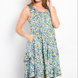 Be Stage Full Size Print Wrinkle Free Ruffled Dress