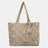 Quilted Nylon Large Tote Bag