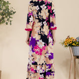 Celeste Full Size Floral Ruffled Midi Dress