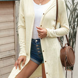 Double Take Button Down Long Sleeve Longline Cardigan