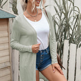 Double Take Button Down Long Sleeve Longline Cardigan