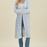 Double Take Full Size Open Front Longline Cardigan