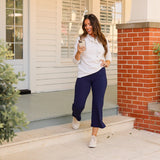 *The Lydia Navy High Waisted Gaucho Pants CP