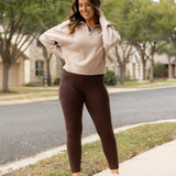 *Ready to Ship | Brown FLEECE Full Length Leggings with Pockets*  - Luxe Leggings by Julia Rose®