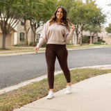 *Ready to Ship | Brown FLEECE Full Length Leggings with Pockets*  - Luxe Leggings by Julia Rose®