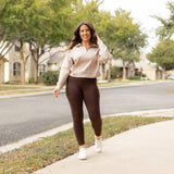 *Ready to Ship | Brown FLEECE Full Length Leggings with Pockets*  - Luxe Leggings by Julia Rose®