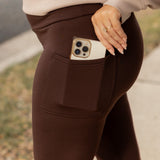 *Ready to Ship | Brown FLEECE Full Length Leggings with Pockets*  - Luxe Leggings by Julia Rose®