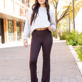 PreOrder | The Rhea - 30"  BROWN Bootcut Leggings with Pockets Round 2