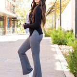 PreOrder | The Cassie - 30"  CHARCOAL Bootcut Leggings with Pockets - Round 2