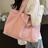 Corduroy Solid Large Tote Bag