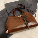 PU Leather Handbag with Pendant