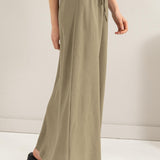 HYFVE Drawstring Washed Linen Maxi Skirt