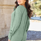 Basic Bae Full Size Ribbed Round Neck Long Sleeve Knit Top