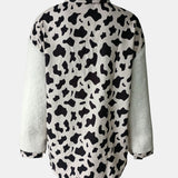 Fuzzy Button Up Long Sleeve Jacket