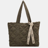 Quilted Nylon Large Tote Bag