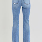 RISEN Full Size Distressed High-Rise Ankle Straight Jeans