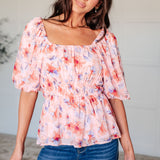 A Powerful Force Square Neck Balloon Sleeve Blouse