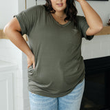 Absolute Favorite V-Neck Top in Olive