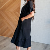 Always Learning Dolman Sleeve Dress in Black