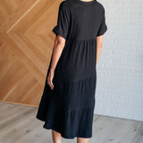 Always Learning Dolman Sleeve Dress in Black