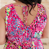 Bless Your Heart V-Neck Dress in Neon Fuchsia