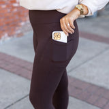 Ready to Ship | The Brandy - Brown Flare Leggings WITH POCKETS - Luxe Leggings by Julia Rose®