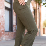 +The Shyla - Olive High Waisted Gaucho Pants *CP*