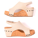 Carley Wedge Sandals in Cream