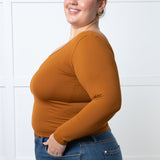 Bring in the Basics Seamless Reversible V-Neck Caramel