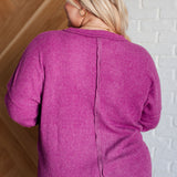 Casual Tuesday Ribbed Knit Sweater in Light Plum