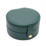 Circular Travel Jewelry Case in Green