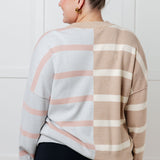 Exceptional Thought Striped Patchwork Sweater