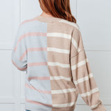 Exceptional Thought Striped Patchwork Sweater