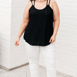 Eye on the Prize Eyelet Tank in Black