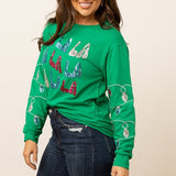 Fa La La Sequins Green Sweater