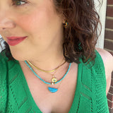 Turquoise & Pearl Beaded Necklace (Pre-Order)