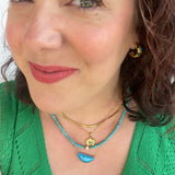 Turquoise & Pearl Beaded Necklace (Pre-Order)