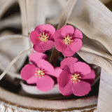 Fuchsia Floral Drop Earrings