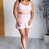 Full Force V Shaping High-Waist Skort in Mauve Peony