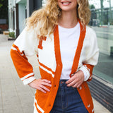 Game Day Burnt Orange "T" Embroidered Cardigan