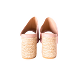 Helena Heeled Sandal in Blush Suede