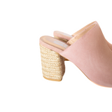 Helena Heeled Sandal in Blush Suede